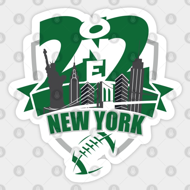 212 New York Football Green Sticker by AssortedRealitee